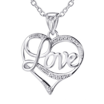 925 Серебряный кубический циркон CZ Love Collar Heart Necklace